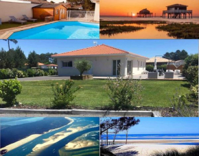 Villa piscine chauffée Lac, océan, plages Arcachon